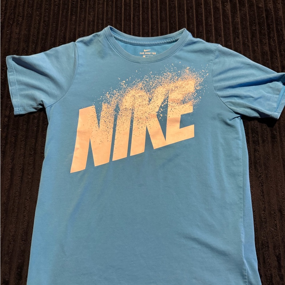 Nike Kids Light Blue Tee with Bold Logo